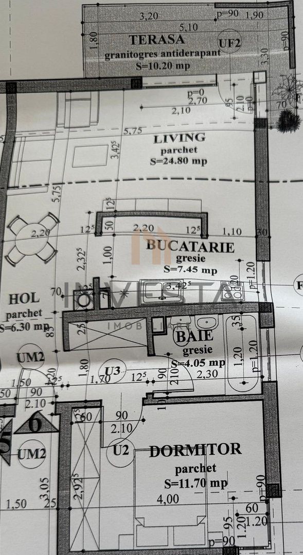 Apartament de inchiriat 2 camere si loc de parcare | Andrei Muresanu - Schiță 7