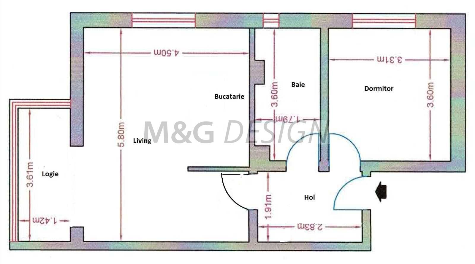 Apartament 2 camere Sagului bloc nou - Schiță 8