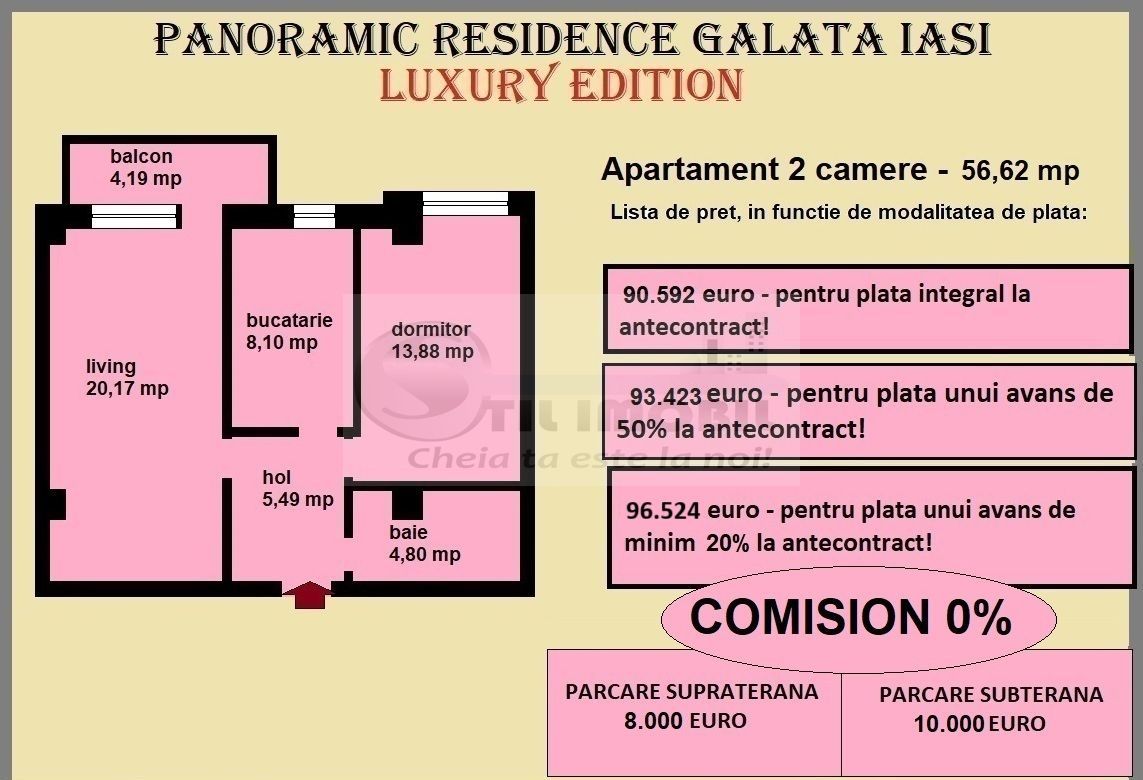 Apartament decomandat de vanzare in Iasi, Galata, 56,62 mp, bloc nou - Poză 2