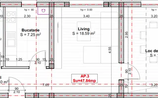 Bloc Nou. Disponibil imediat. Bucatarie inchisa. Parcare in CF. - Schiță 12