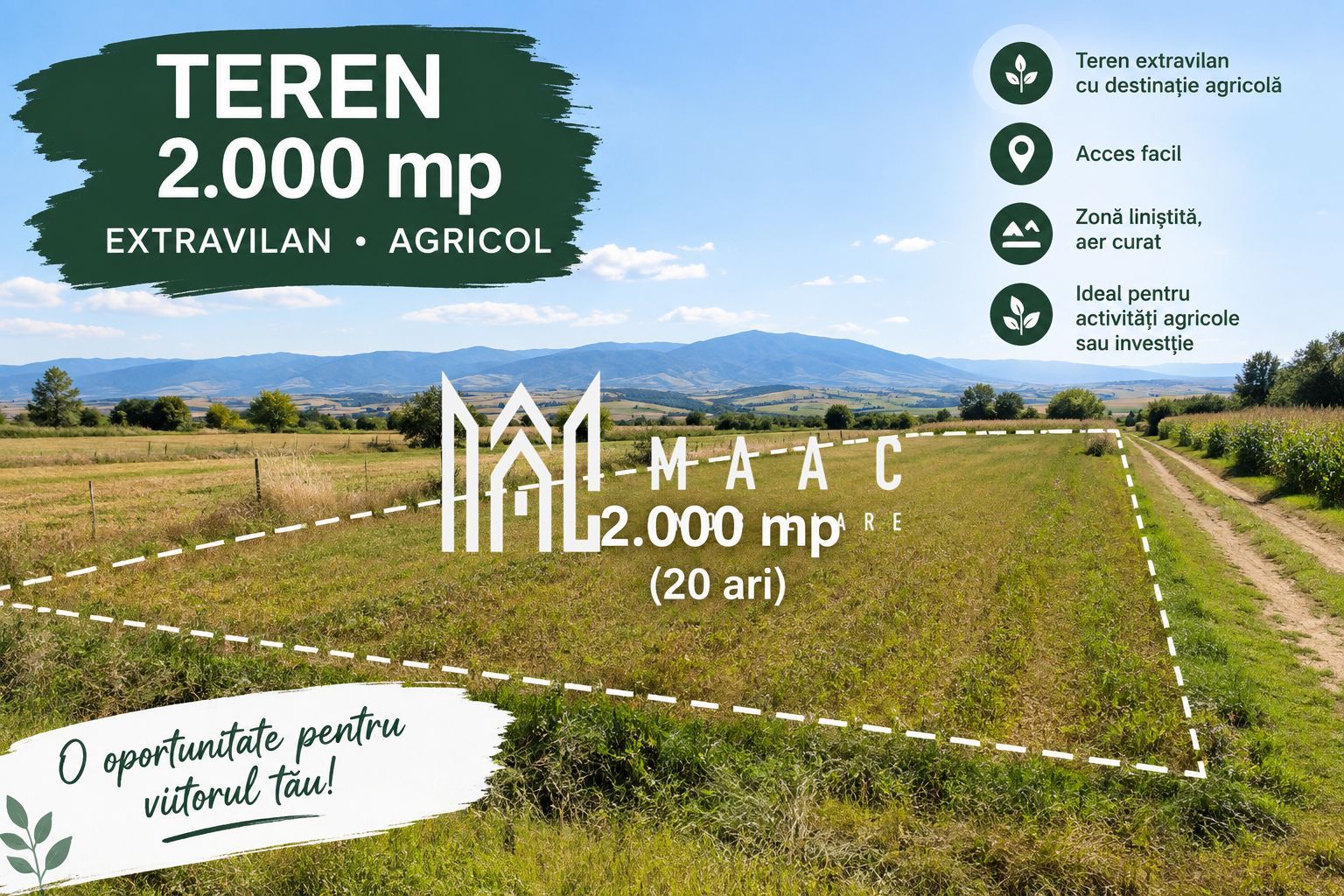 Teren extravilan de vânzare | Sibiu, Nord-Est | 2.000 mp - Poză 1
