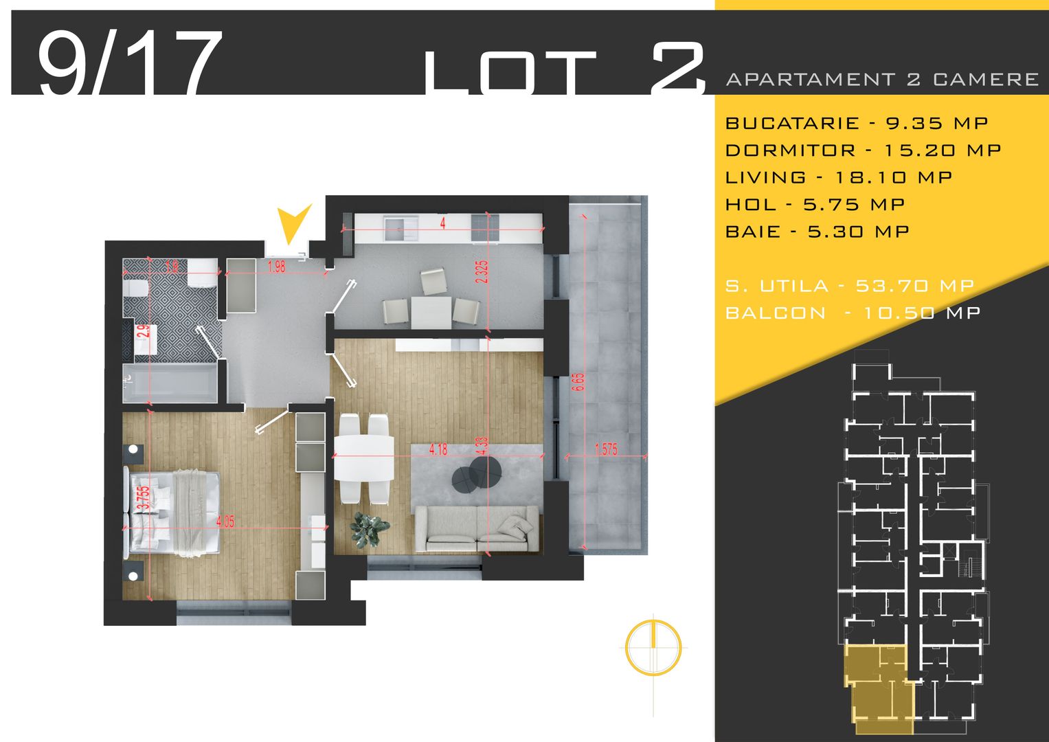 2 camere  Titan Pallady  Metrou Nicolae Teclu - Schiță 11