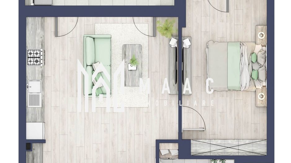 Apartament 2 camere | Etaj 3 | Balcon 10.7 mp | Turnisor - Poză 1