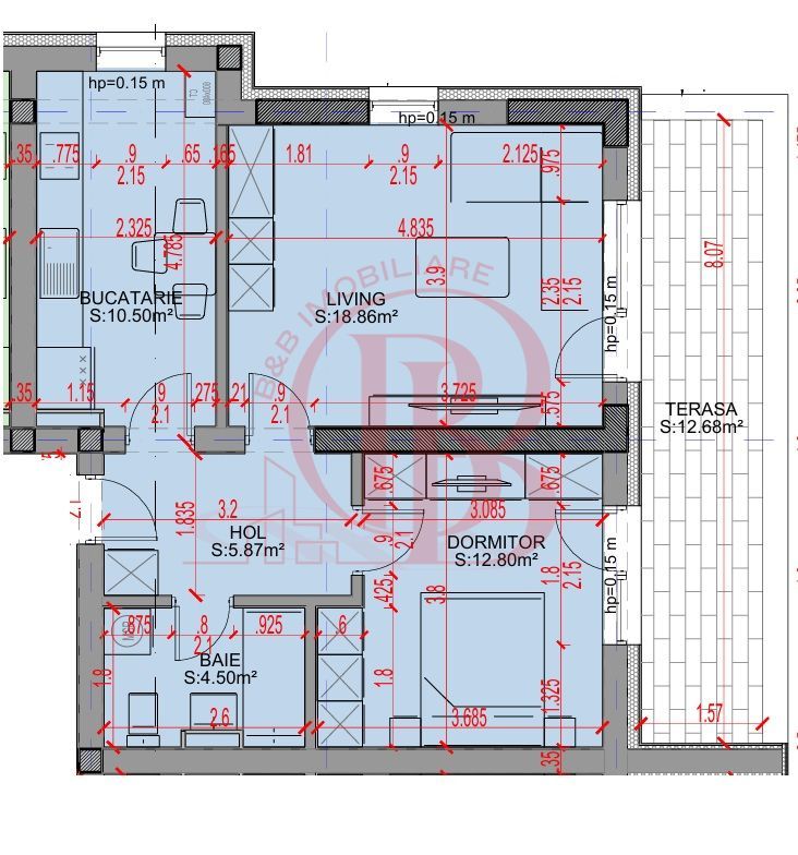 Apartament 2 camere Parcare Gratis Theodor Pallady 5min STB - Schiță 3