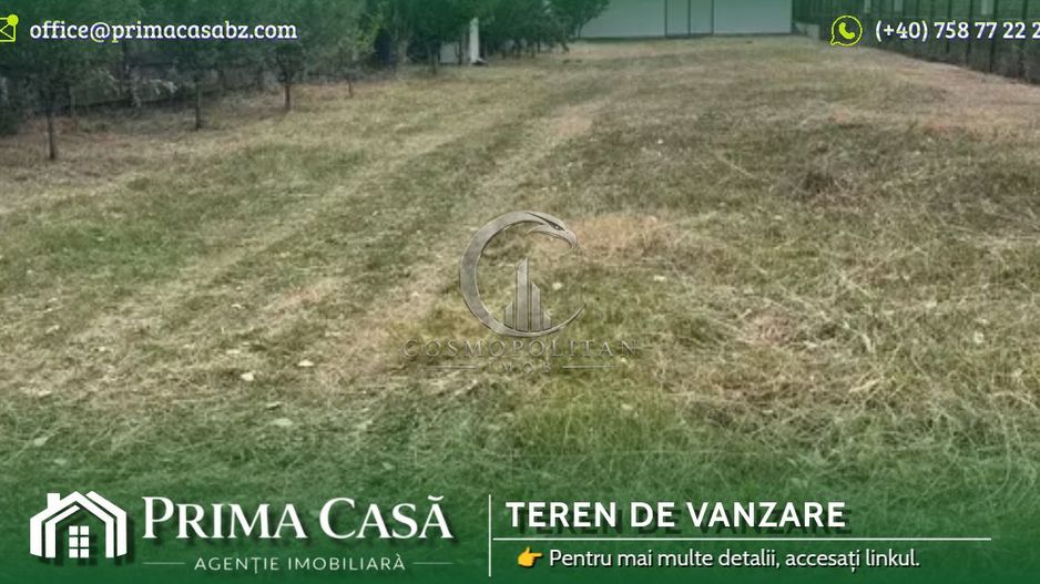 Teren intravilan in Vernesti/BZ ~ S=1850mp cu 17m deschidere la DN10 ~ - Poză 1