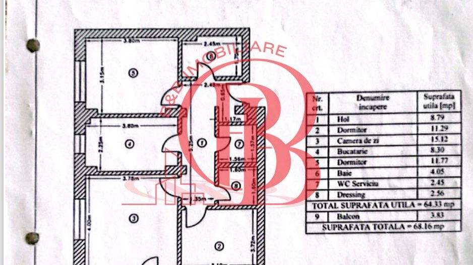 Apartament 3 camere Parcare Inclusa Titan-Th. Pallady - Schiță 12