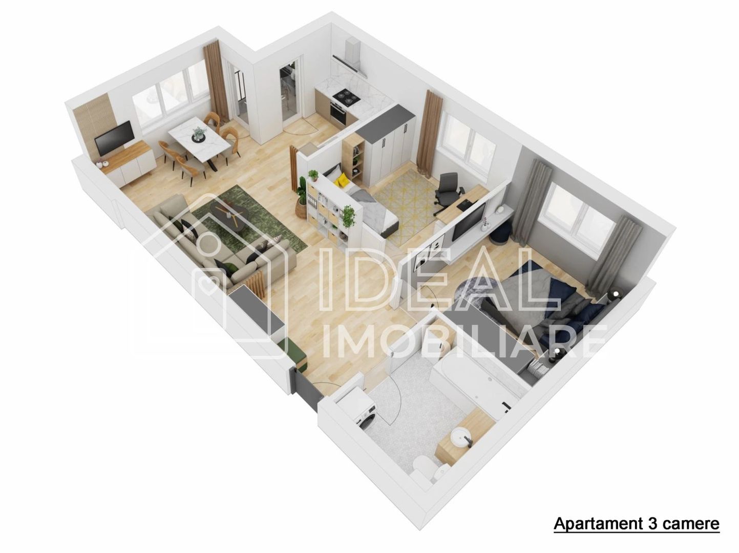 🏡 Apartament 3 camere, balcon si loc de parcare in zona Doamna Stanca din Sibiu - Poză 3