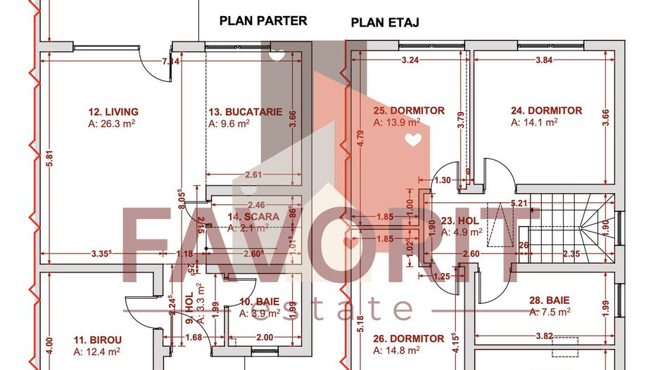 Comision 0% | Duplex in Giroc | Toate utilitatile | Panouri solare | Mobilat - Schiță 13