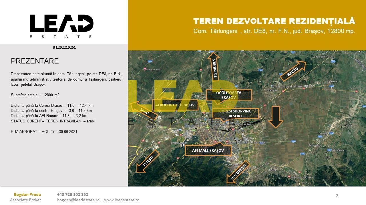 Teren excelent Dezvoltare rezidențială - Izvor Tarlungeni - Poză 5