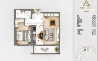 AP. 2CAM. SPATIOS IN PROIECTUL ASTORIUM LIFE / MUTARE IMEDIATA! - Poză 6