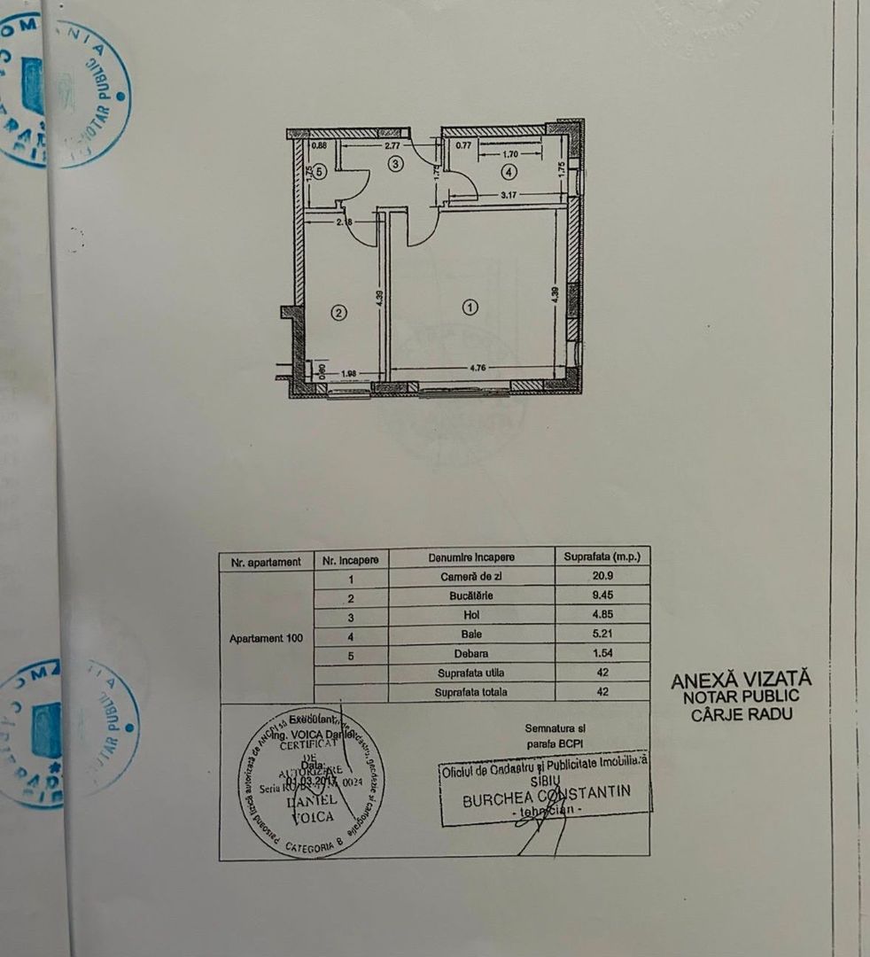 Apartament o cameră cu bucătărie separată - Doamna Stanca - Schiță 13