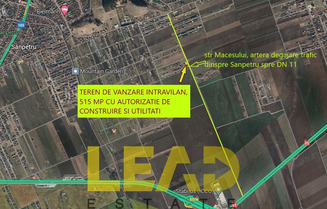 Teren Sanpetru 515mp cu Autorizatie de Construire - Poză 1