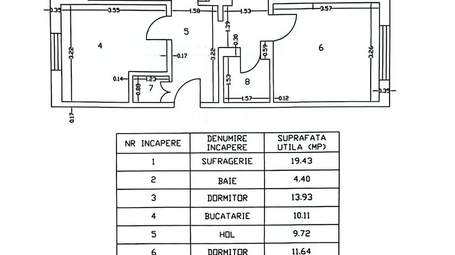 Apartament cu 3 camere, 2 bai, 2 balcoane, mobilat și utilat, zona TRAIAN; - Poză 8