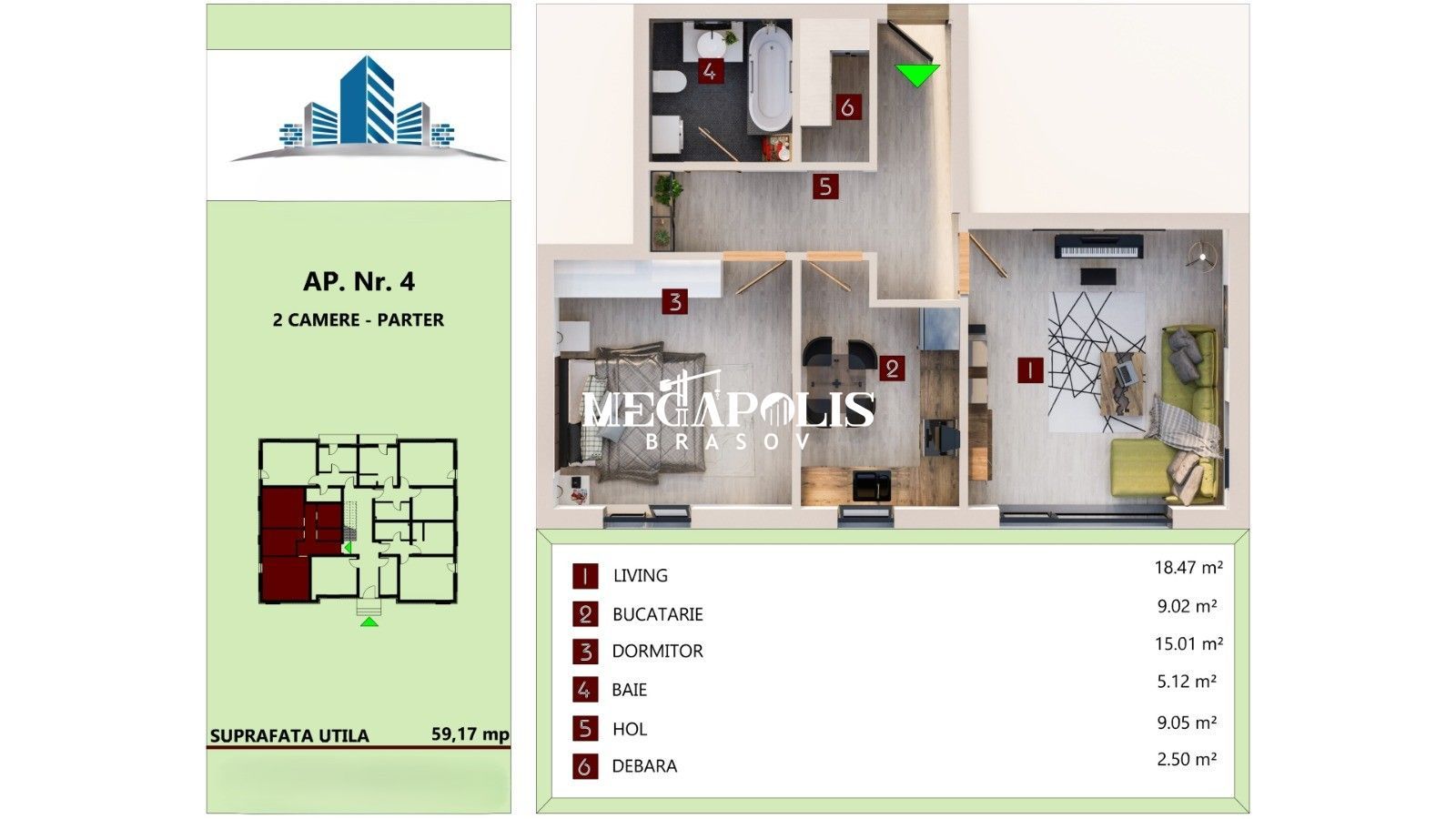 Apartament 2 Camere Decomandat Tractorul Intabulat - Poză 5