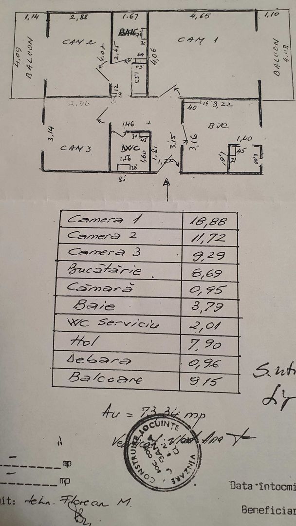 Apartament 3 camere 74 mp, Etaj 3/4, Grigorescu - Poză 1