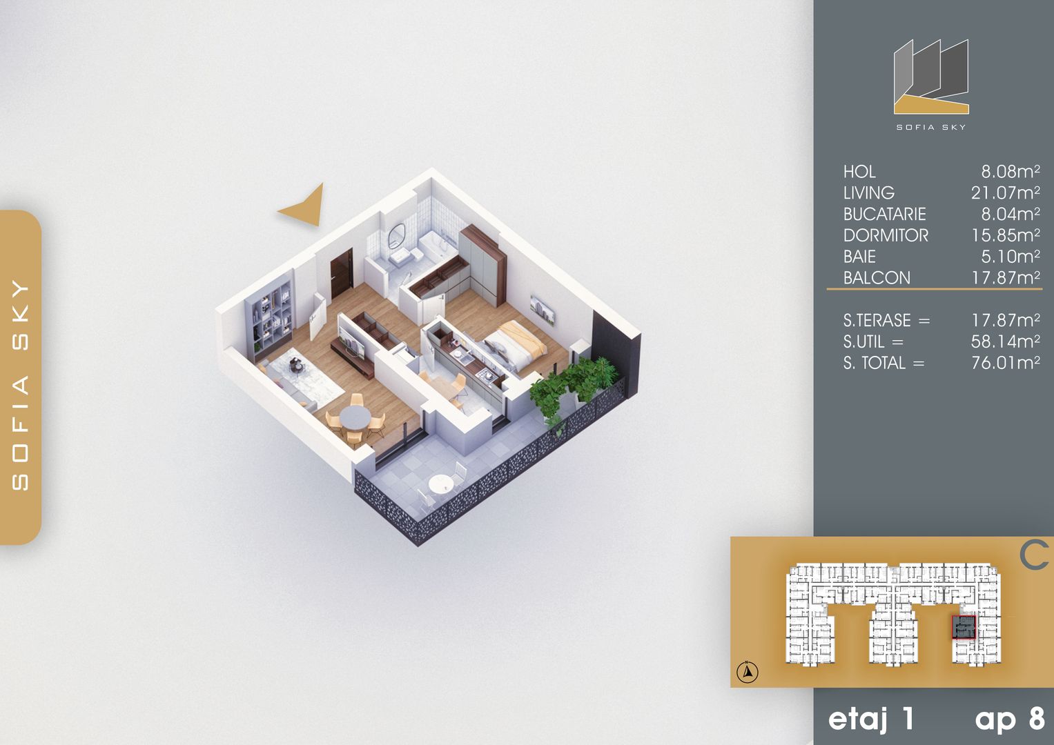 Apartament 2 camere spatios Titan Pallady  7 min Metrou Nicolae Teclu - Schiță 4