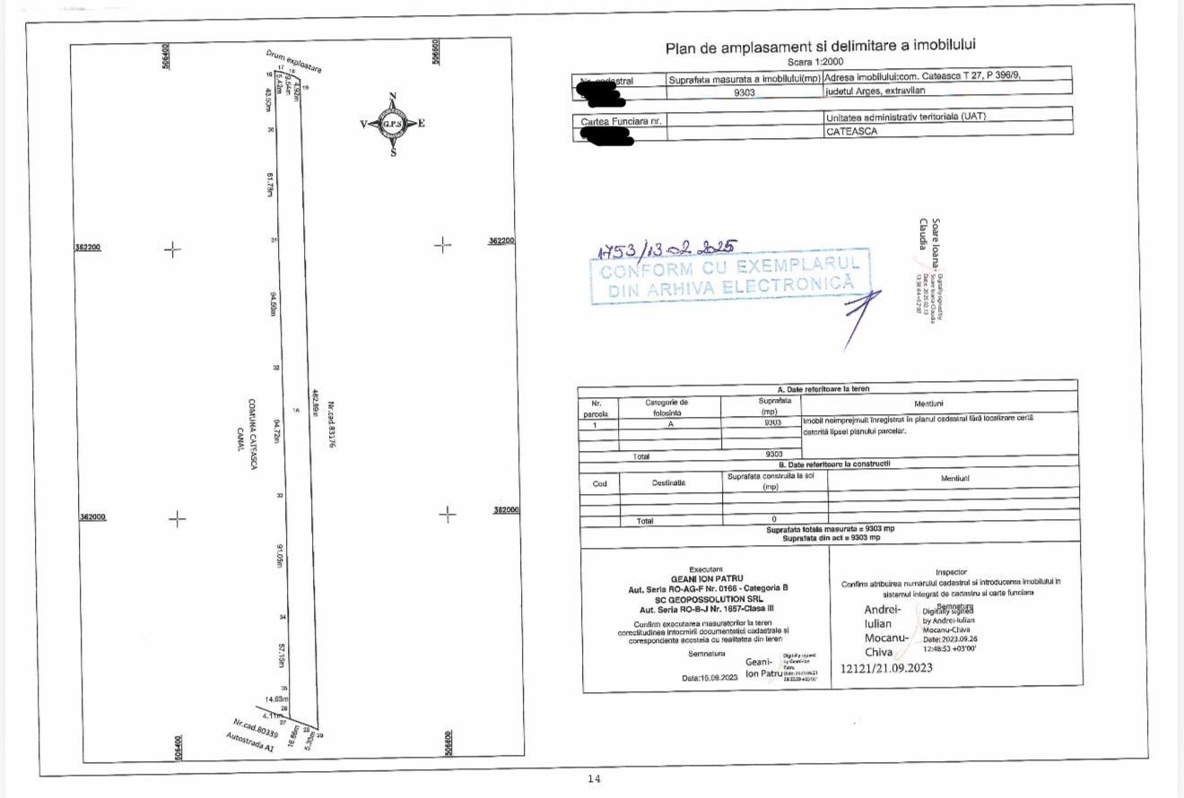 Teren investitional 9.303 mp | Proximitate Autostrada A1 | Cateasca - Poză 2