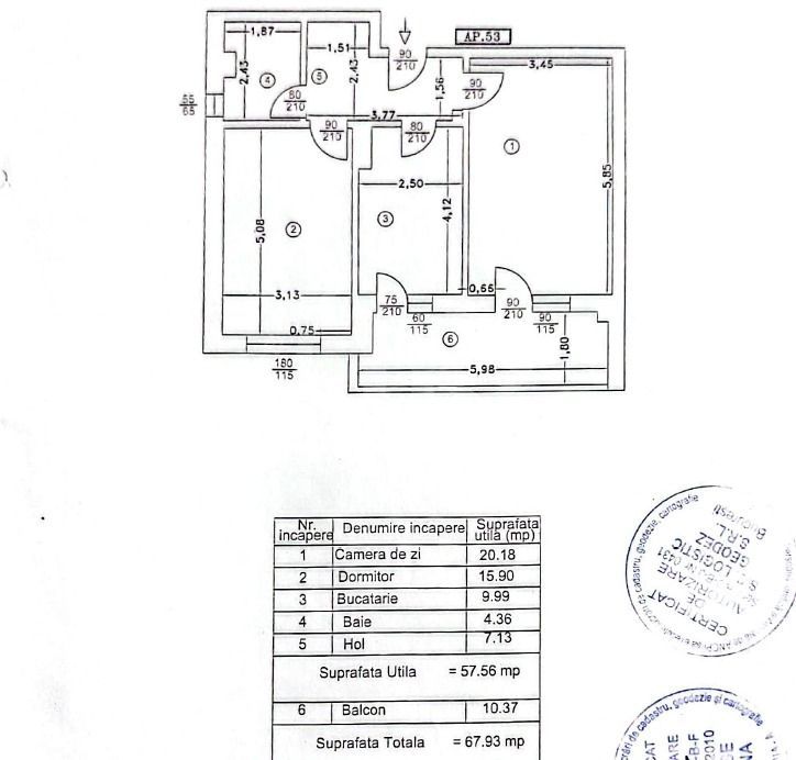 Apartament 2 camere-Str. Victor Brauner 5 min Metrou Teclu - Schiță 11
