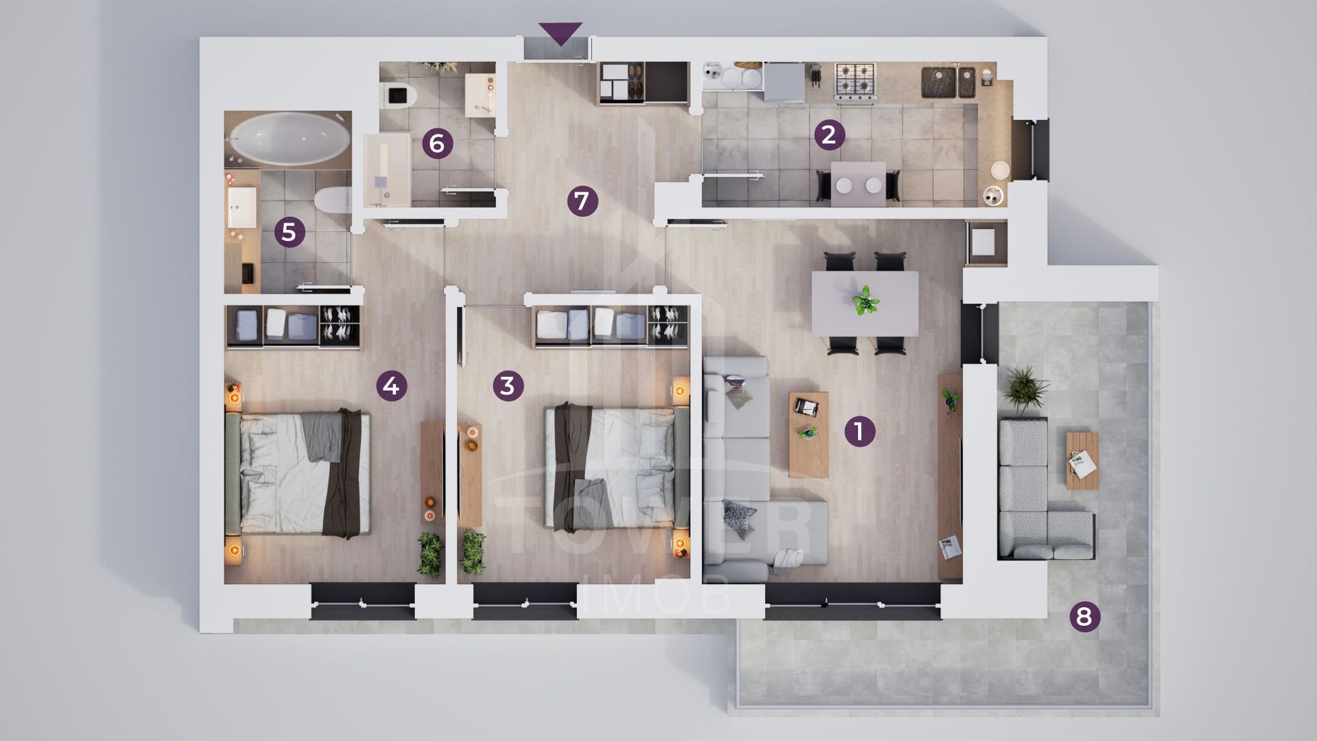 Apartament modern cu 3 camere, Rate la Dezvoltator 7 ani - Poză 13