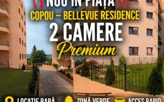 Apartament 2 camere, Bellevue Residence Copou, Iasi - 57 mp, mobilat, 2 balcoane - Poză 1