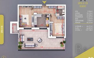 Apartament 2 camere SUPERB cu TERASA,Finalizat,Pallady-Metrou - Poză 1