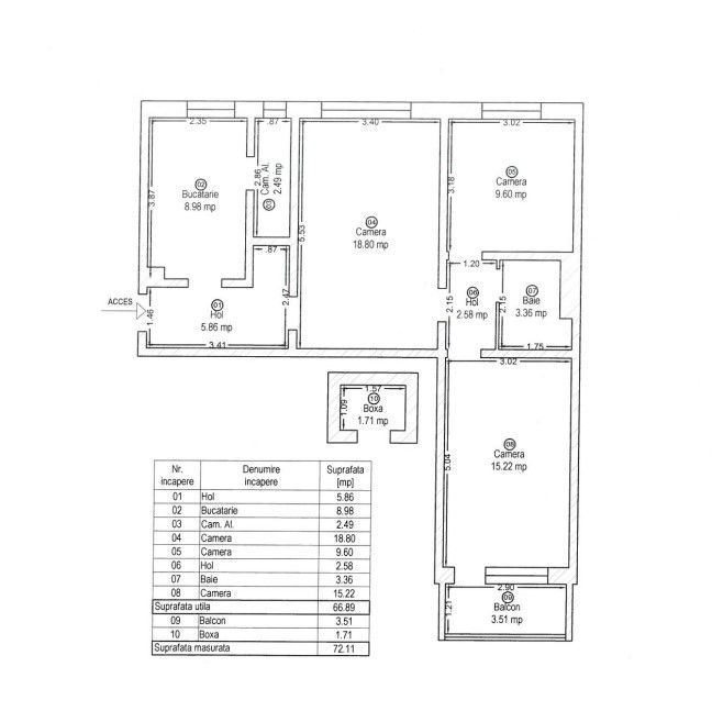 APARTAMENT SEMIDECOMANDAT  3 CAMERE COMPLEX STUDENTESC - Poză 16