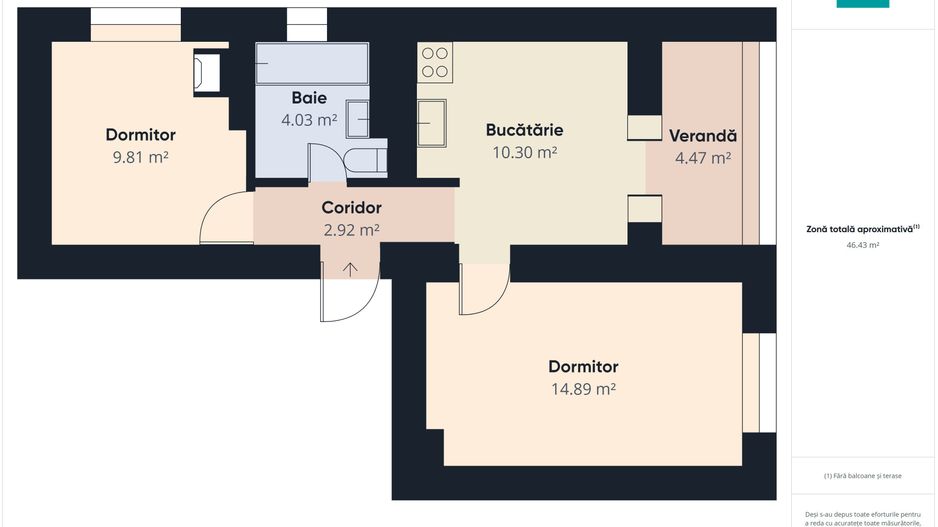 Apartament cu 2 camere în Secusigiu - Poză 2