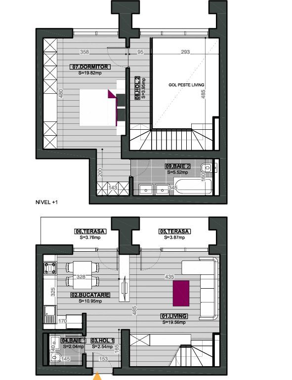 2 camere TIP DUPLEX | AVIATIEI| LOC DE PARCARE INCLUS + gradina| - Schiță 10