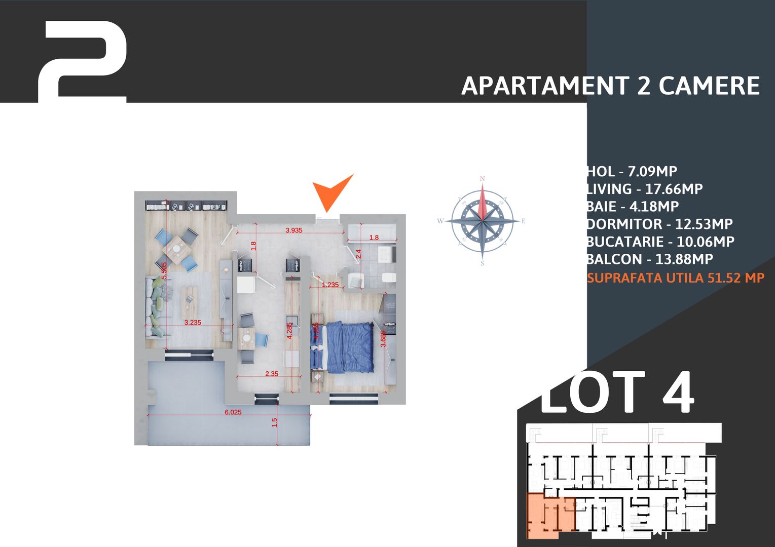 Oferta Lansare 2 camere decomandat parcare inclusa Titan Pallady Metrou Teclu - Schiță 5