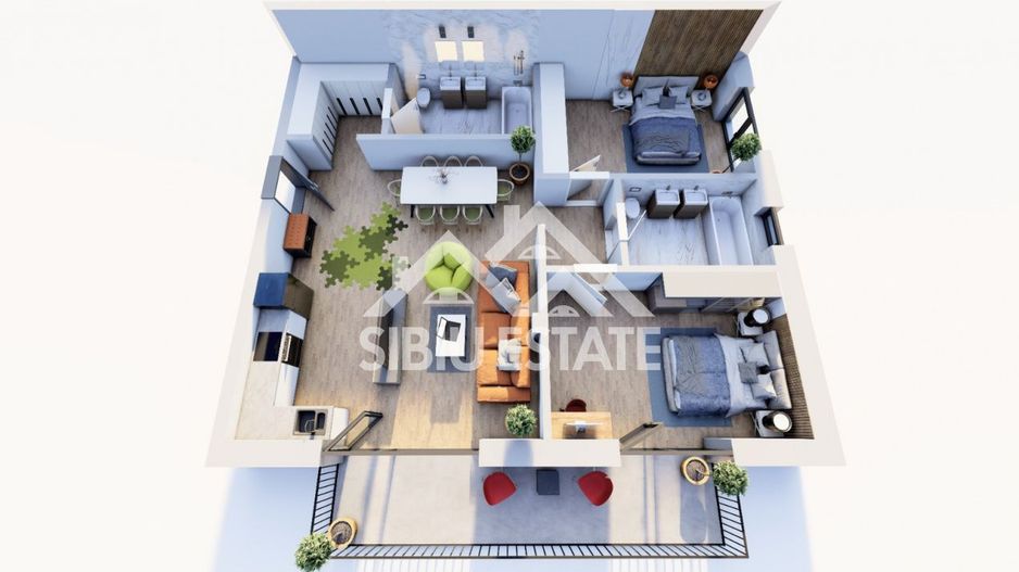 Apartament 3 camere , 87,6 mp utili , Etaj 1 , Finisaje Premium - Poză 3