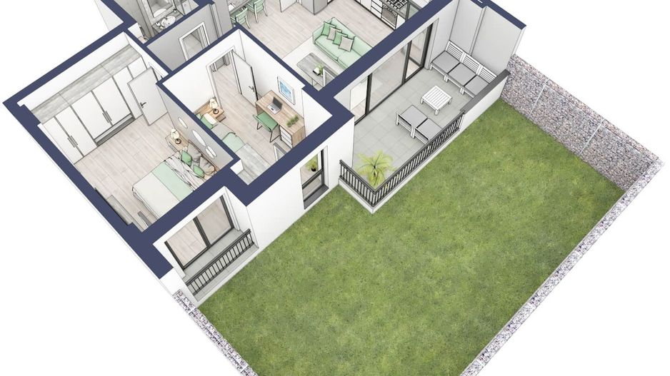 Apartament 3 camere cu Gradina si Terasa. Sibiu - Schiță 13