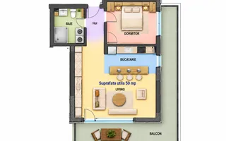 Apartament cu 2 camere in Alphaville Arena - Schiță 21