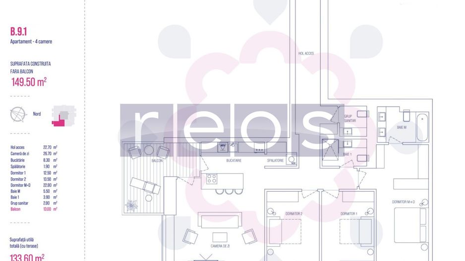 ETAJ 6-9-13 | 539 000 EURO | 4 CAMERE | PARCARE | ONE VERDI PARK - Schiță 11