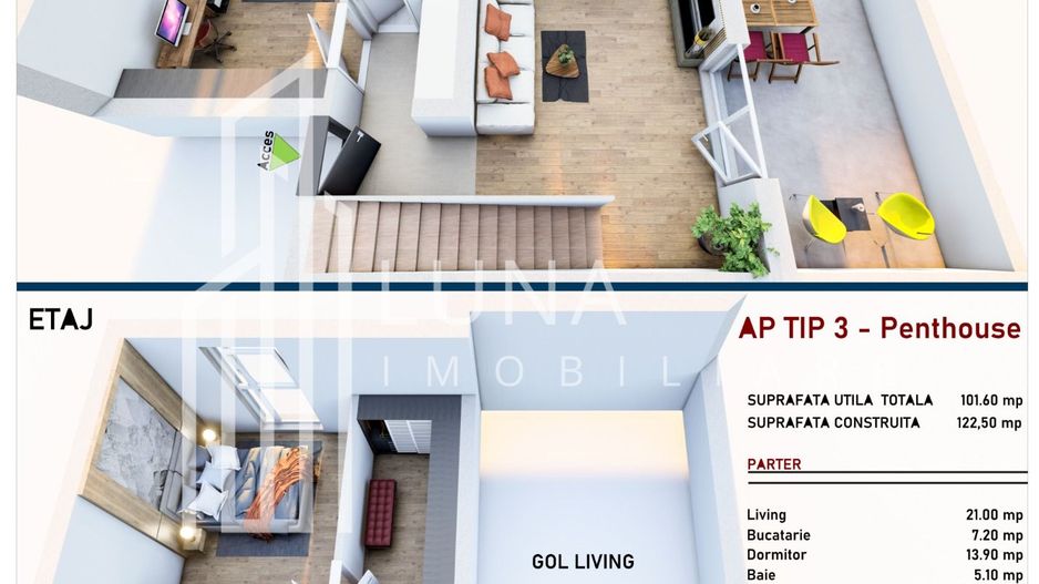 Penthouse 3 camere cu terasă 20 mp – Direct de la dezvoltator - Poză 20