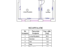 Apartament 2 Camere Premium | Pipera | Mobilat Lux | Terasă - Schiță 7