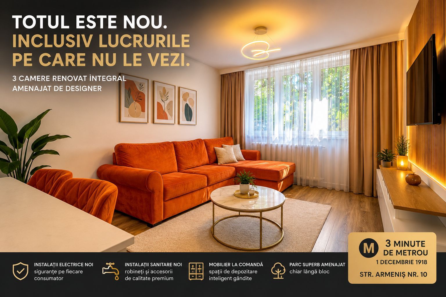 3 camere premium | Renovare integrală | Parc superb lângă bloc- - Poză 1