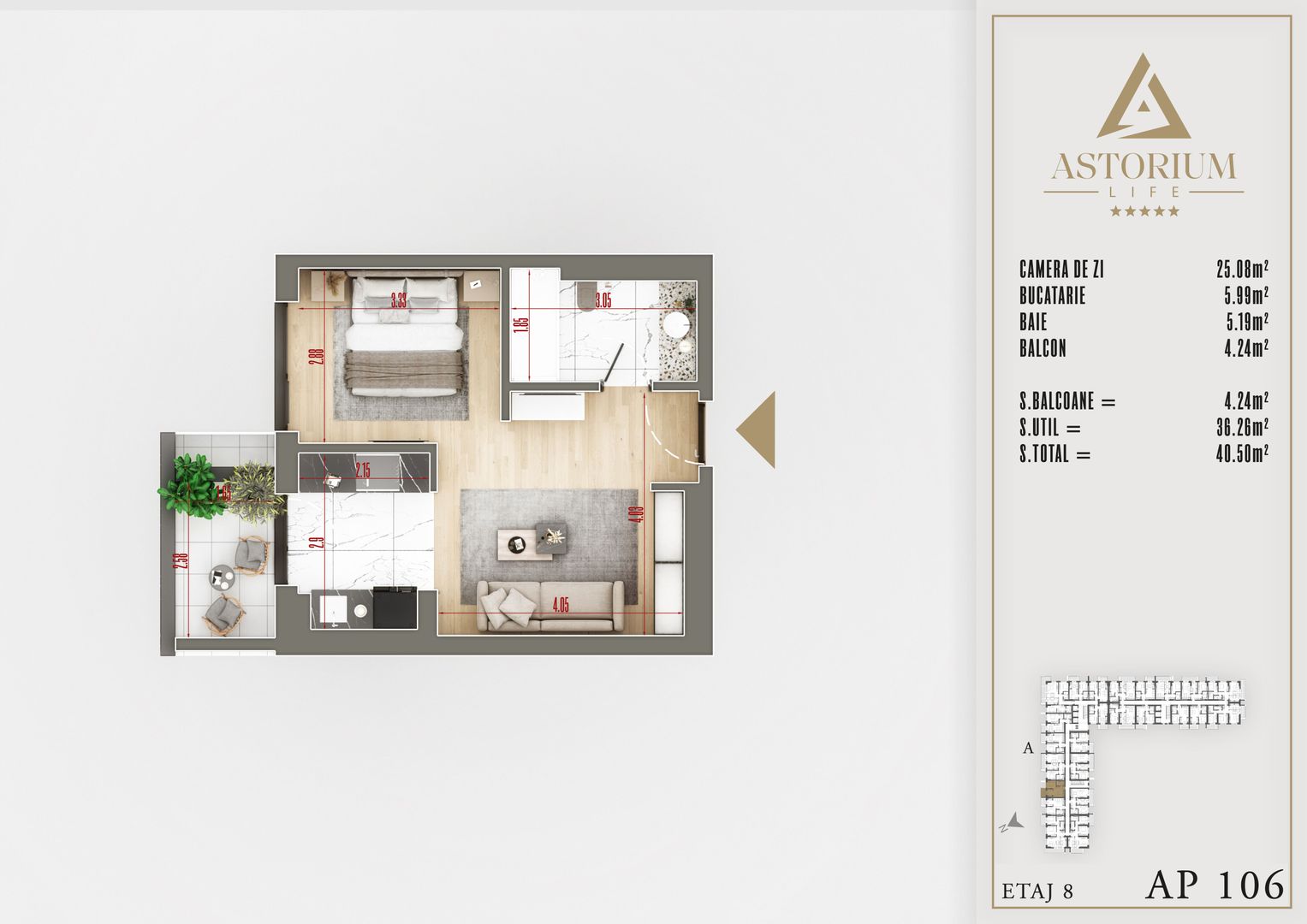 Titan Pallady Garsoniera tip Studio Astorium Predare Decembrie 2025 - Poză 3