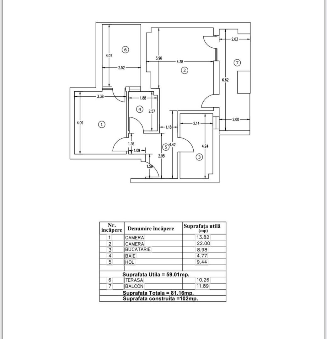 AP. 2 CAMERE CHITILIA, ACTE GATA,  BLOC NOU, LOC PARCARE, COMISION 0% - Schiță 16