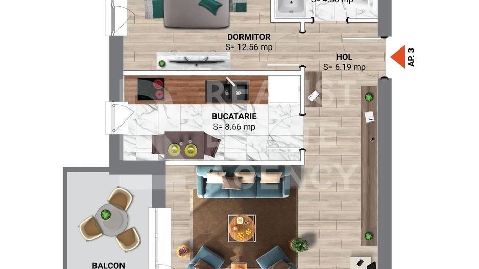 Apartament 2 camere de vânzare în nordul capitalei, lângă pădure - Schiță 14