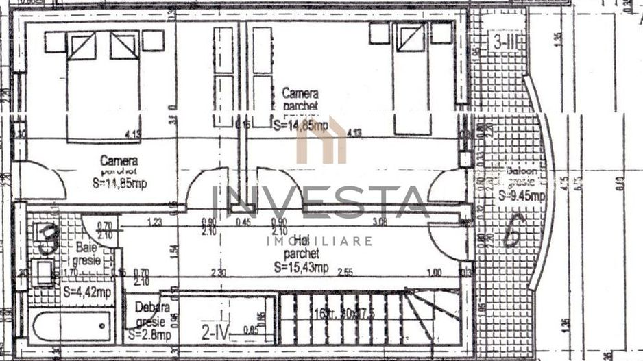 Apartament 3 camere cu gradina proprie si parcare, Grand Hotel Italia - Schiță 15