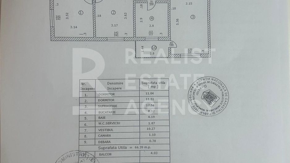 Vânzare, apartament, 3 camere, etaj 1, Str. Cristea Mateescu - Schiță 20