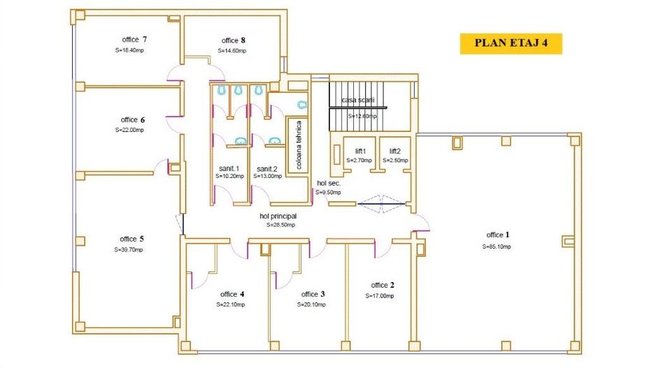 De inchiriat in cladire birouri P+5 etaje – ETAJ 4 - Poză 3