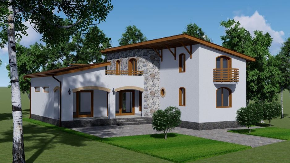 Proiect casă cu mansardă în construcție Micălaca - Poză 1