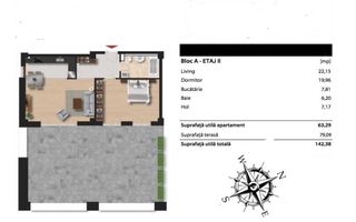 Apartament 2 camere la etajul 2 cu 80 mp de terasa in SOPOR! - Schiță 14