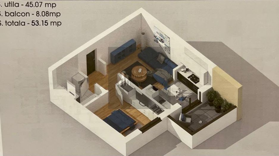 Apartament 2 camere decomandat  54 mp | Bloc nou | Mobilat și utilat - Poză 4