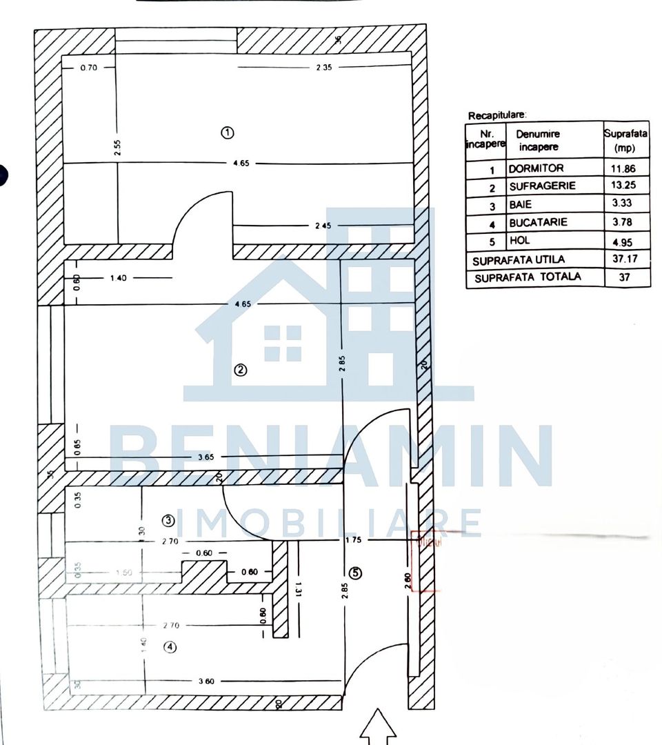 2 camere - parter - investitie - teava de gaze - Craiovita - Materna - Schiță 9