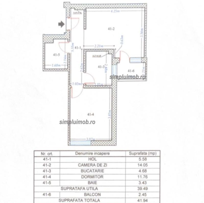 Decomandat bloc nou centrala parcare 2 camere Metrou 1 Decembrie 1918 - Schiță 8