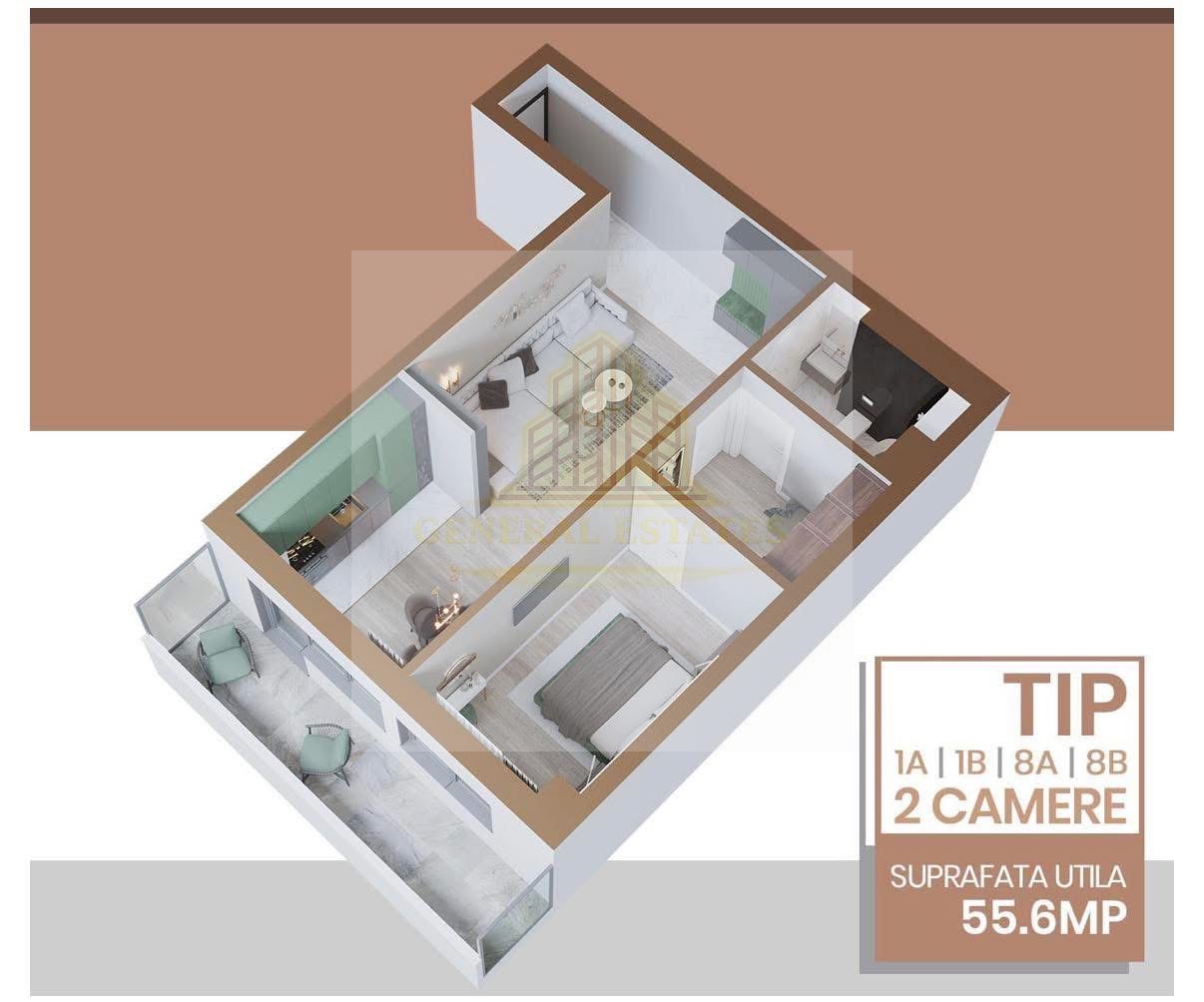 Vânzare apartament 2 camere | 55,6 mp | Copou Garden Residence - Poză 18