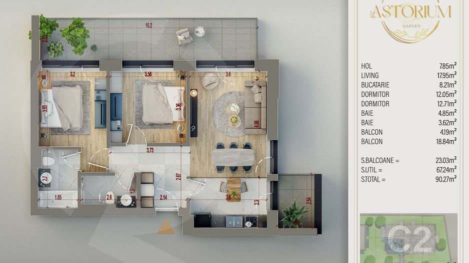 AP 3CAM. + LOC DE PARCARE INCLUS / MUTARE IMEDIATA. ASTORIUM! - Poză 2