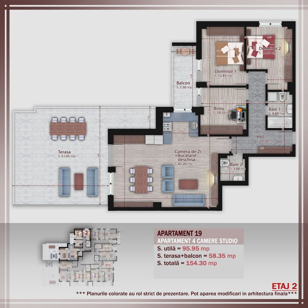 4 camere cu terasa  -proiect nou- Metrou Nicolae Teclu - Schiță 10